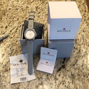 Michele cape topaz grey watch - with orig box